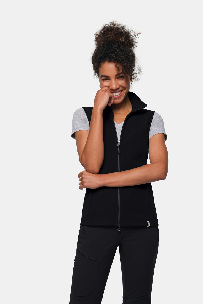 HAKRO 247 Damen Fleeceweste ECO in Schwarz – Modellansicht