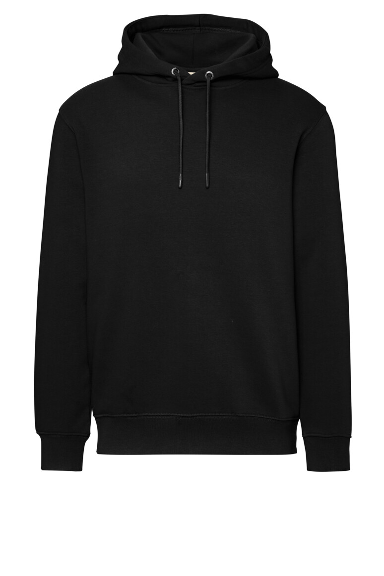 HAKRO 560 Kapuzen-Sweatshirt Bio-Baumwolle in Schwarz – Vorderansicht
