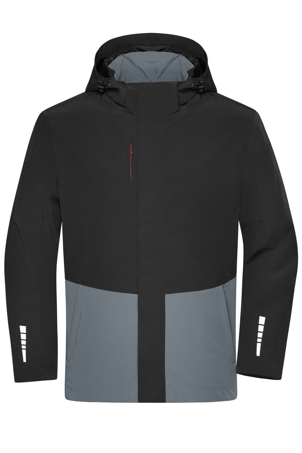 Daiber Workwear Hardshell Rainjacket in Black/Metal-Grey – Vorderansicht