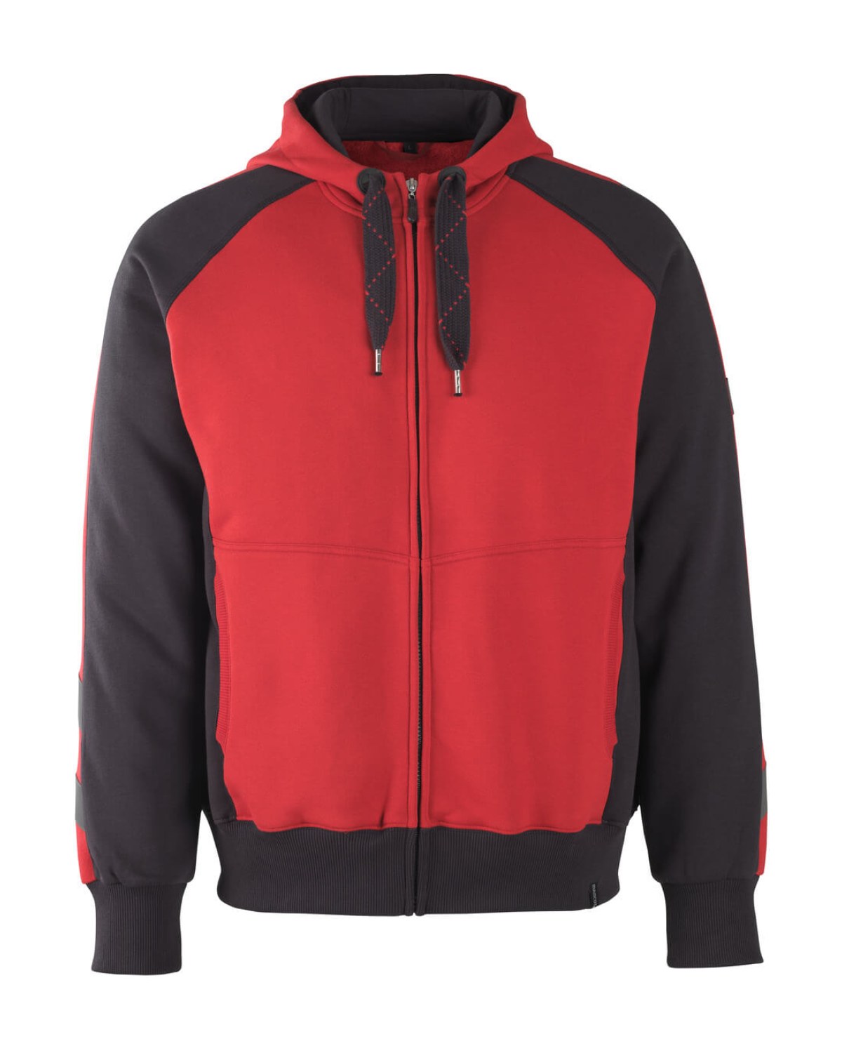 MASCOT Wiesbaden Kapuzenpullover mit Reißverschluss in Rot/Schwarz – Vorderansicht
