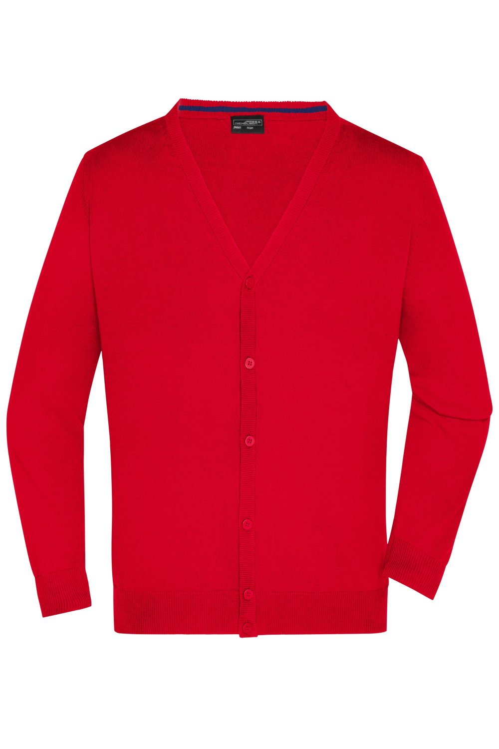 Daiber Men's V-Neck Cardigan in Red – Vorderansicht