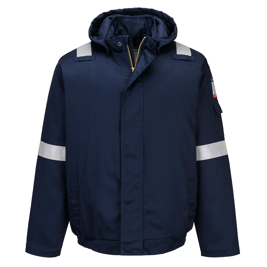 Portwest Bizflame Work+ FR Insulated Bomber Jacket in Marine – Vorderansicht