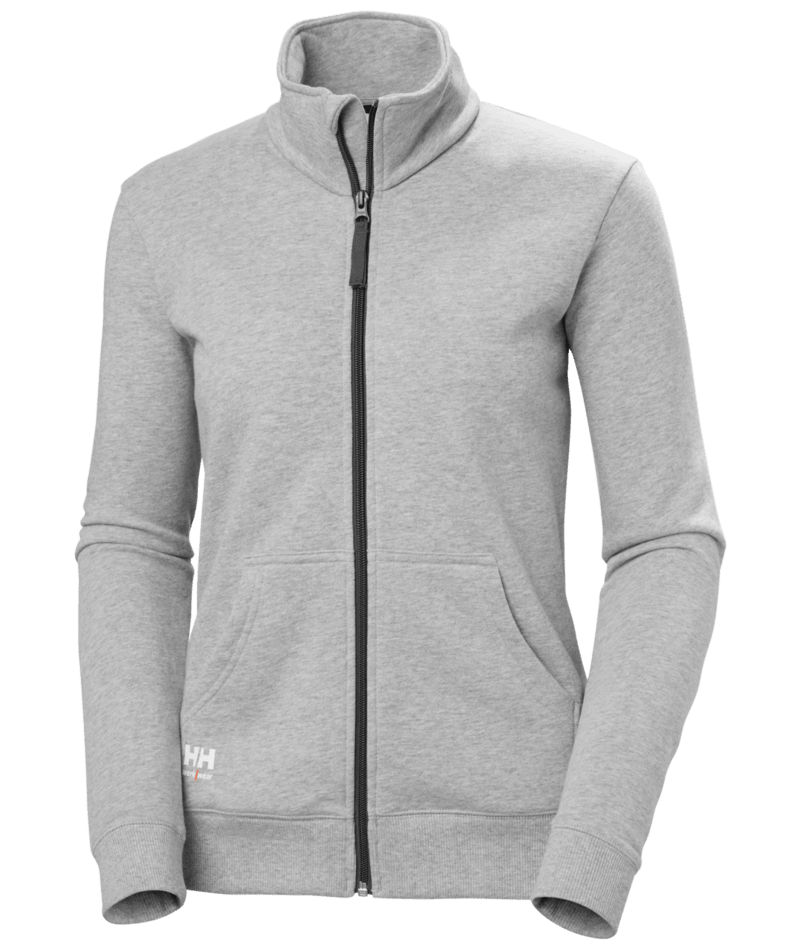 Helly Hansen Workwear W CLASSIC ZIP SWEATSHIRT in Grau Meliert – Vorderansicht