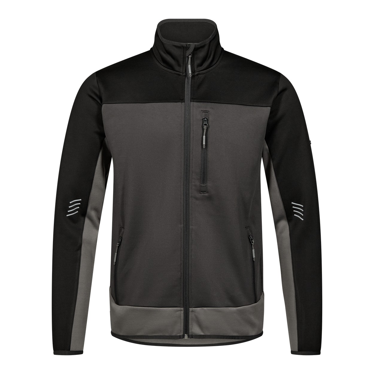 ENGEL Entire 8327-238 Midlayer-Cardigan in Anthrazitgrau/Schwarz – Vorderansicht