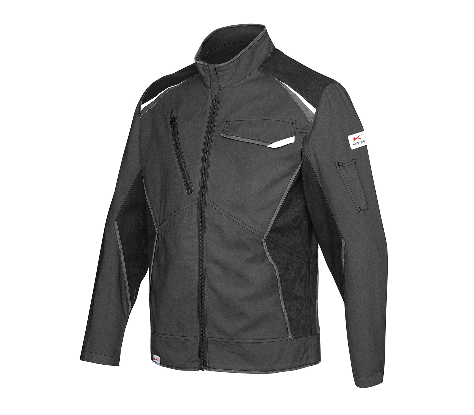 KÜBLER ICONIQ cotton Jacke in Anthrazit/Schwarz – Vorderansicht