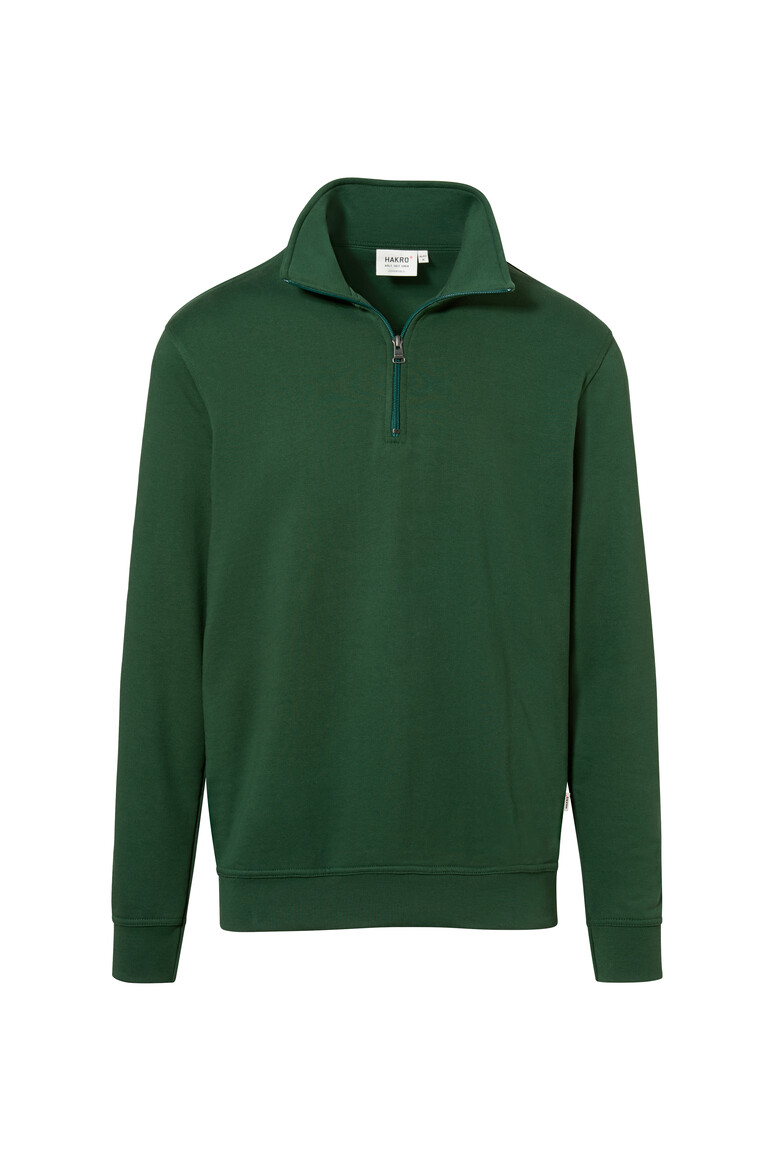 HAKRO 451 Zip-Sweatshirt Premium in Tanne – Vorderansicht