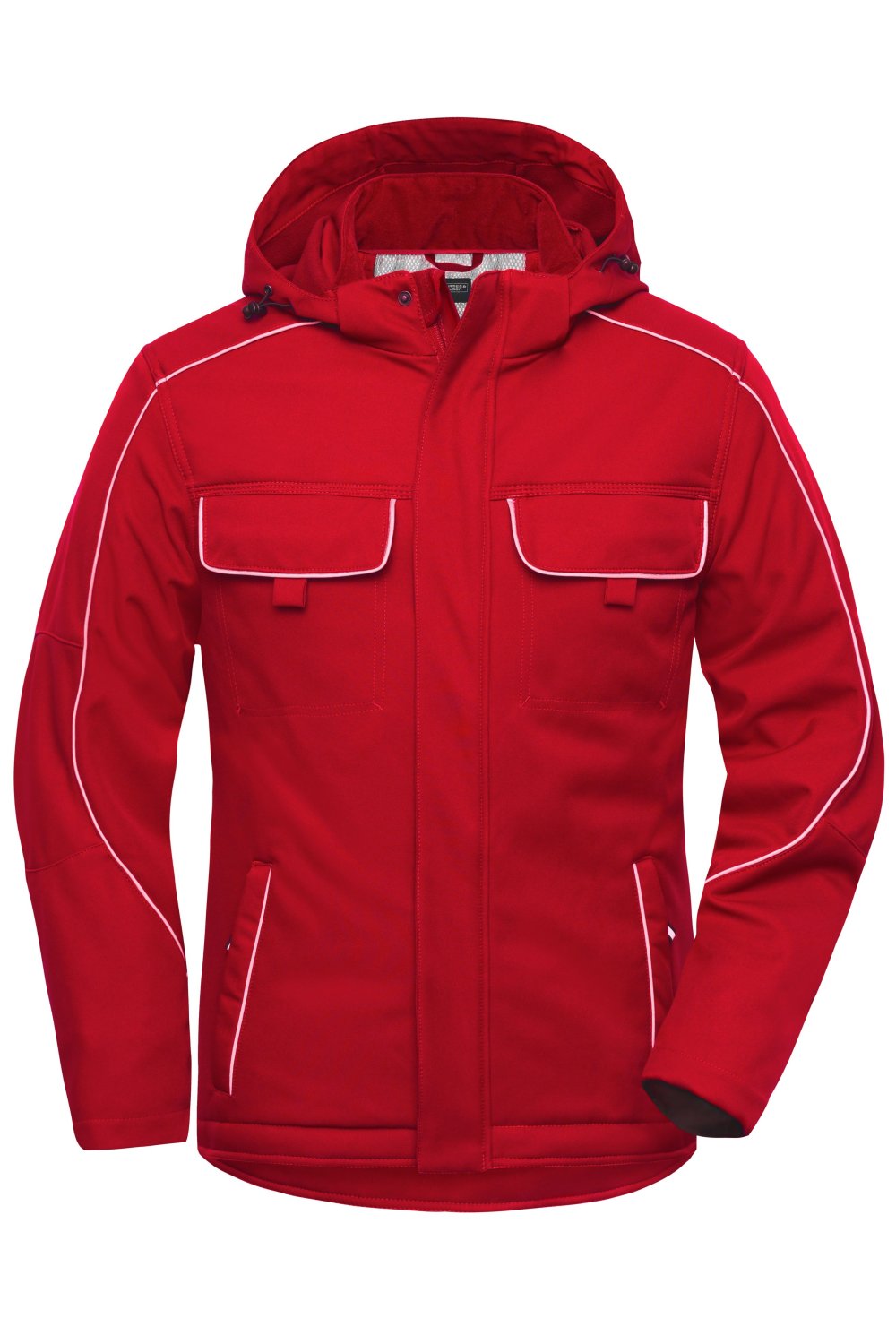 Daiber Workwear Softshell Padded Jacket - SOLID - in Red – Vorderansicht