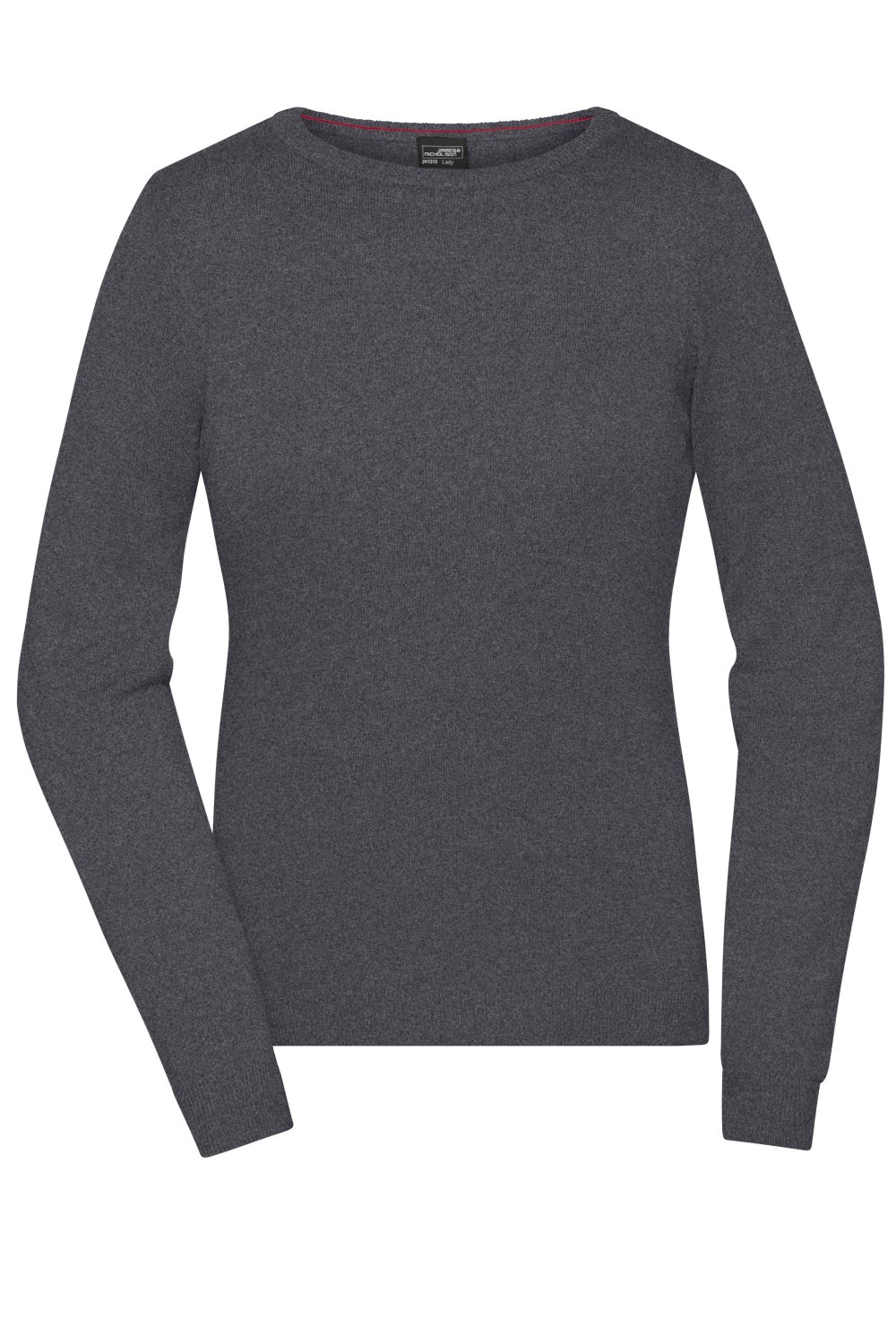 Daiber Ladies' Round-Neck Pullover in Anthracite-Melange – Vorderansicht