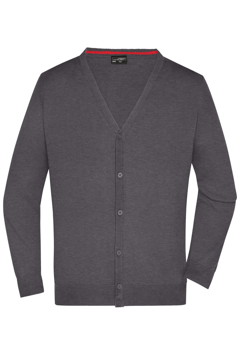 Daiber Men's V-Neck Cardigan in Anthracite-Melange – Vorderansicht