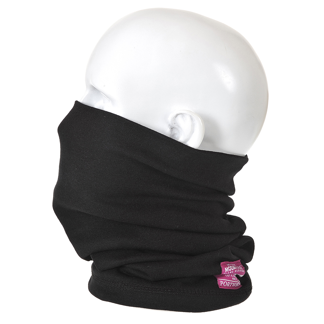 Portwest Modaflame Knit FR Neck Tube in Schwarz – Vorderansicht
