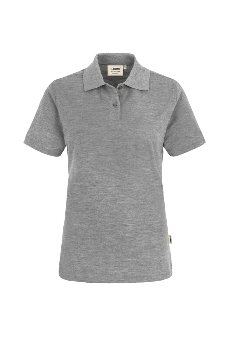 HAKRO 224 Damen Poloshirt Top in Grau Meliert – Vorderansicht
