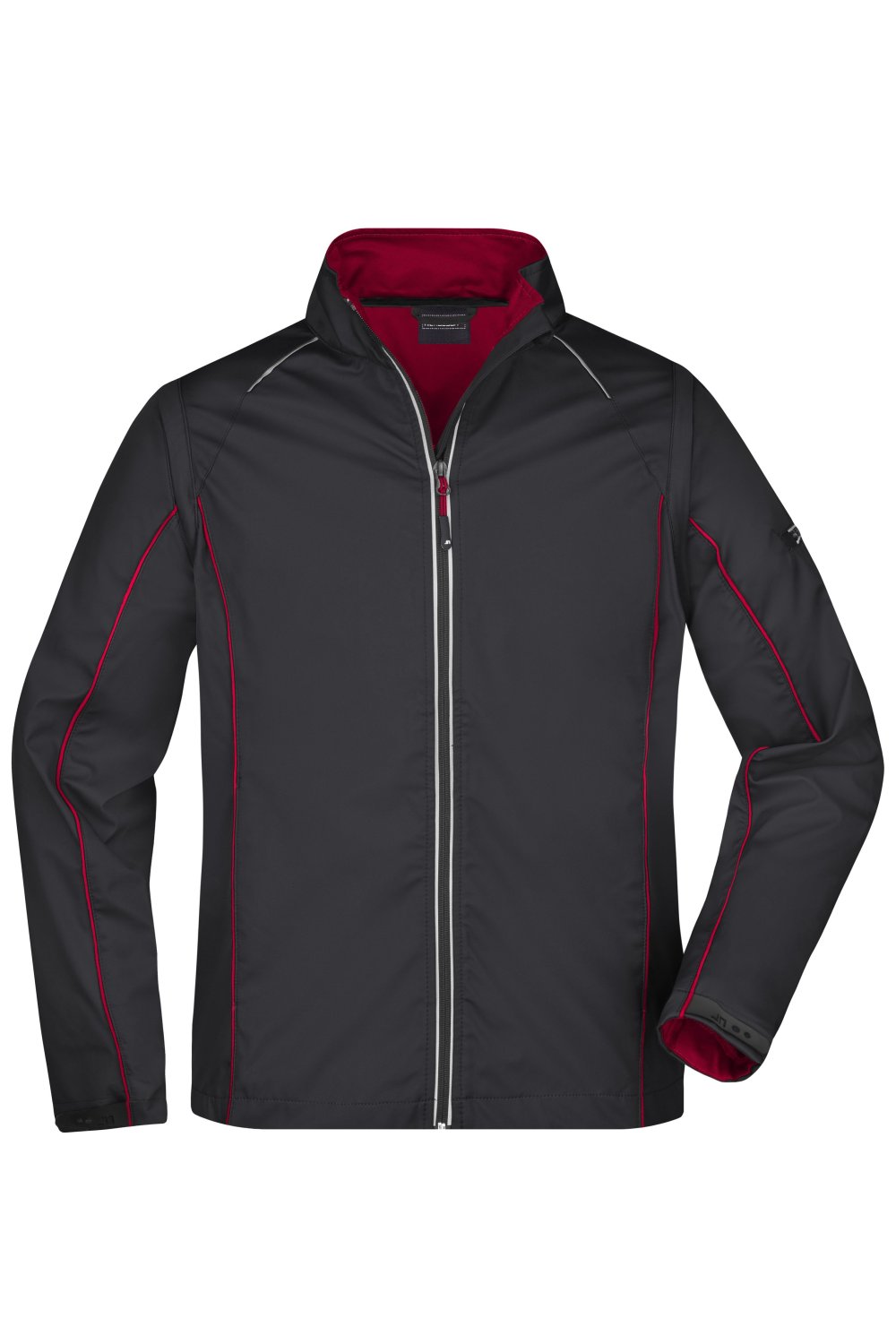 Daiber Men's Zip-Off Softshell Jacket in Black/Red – Vorderansicht