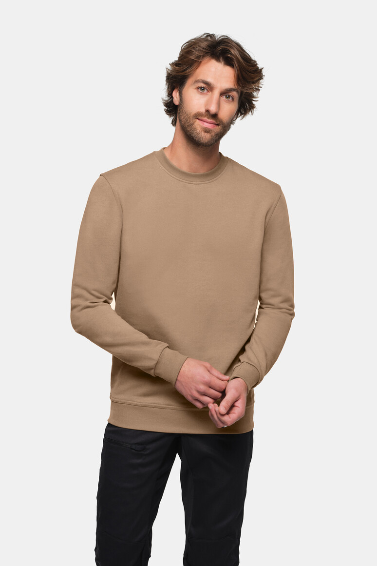 HAKRO 475 Sweatshirt MIKRALINAR® in Khaki – Modellansicht