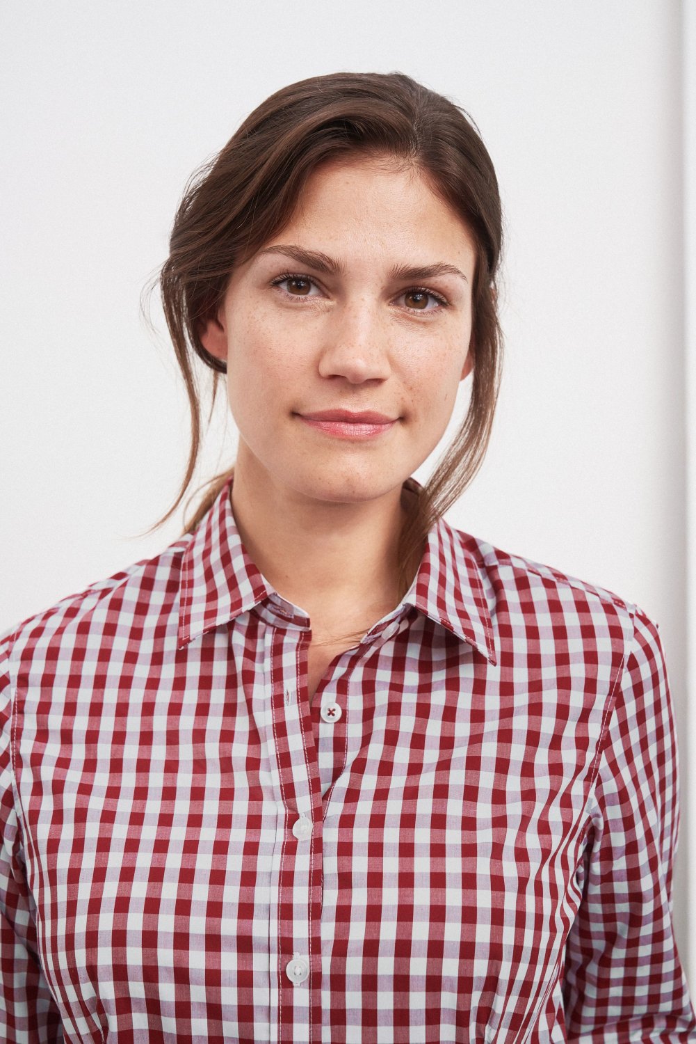 Daiber Ladies' Checked Blouse in Black/White – Modellansicht