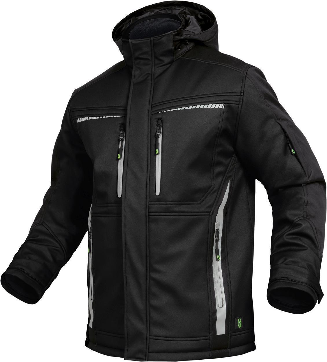 Leibwächter Winter-Softshelljacke Flex Line in Schwarz – Vorderansicht
