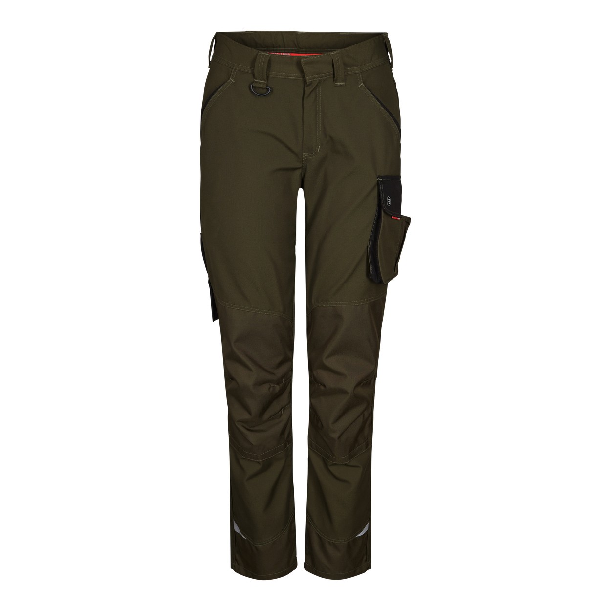 ENGEL Galaxy 2815-254 Damen Arbeitshose in Forest Green/Schwarz – Vorderansicht