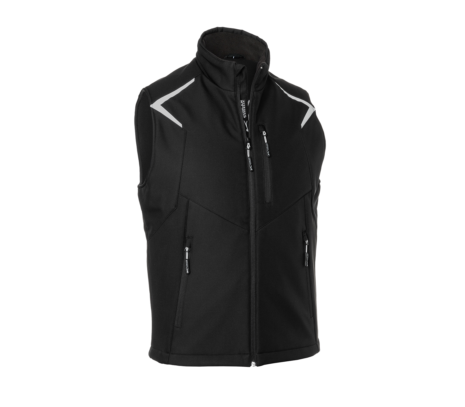 KÜBLER BODYFORCE Softshell Weste in Schwarz – Vorderansicht