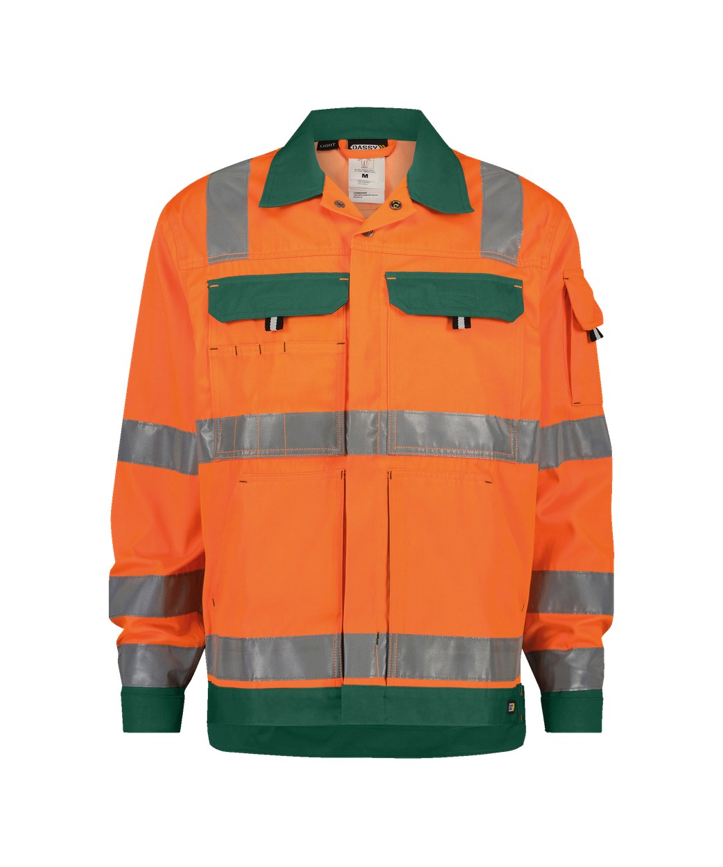 DASSY® Dusseldorf in Neonorange/Flaschengrün – Vorderansicht