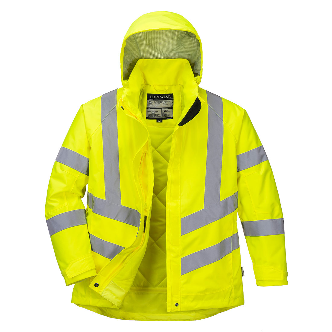 Portwest Hi-Vis Women's Winter Jacket in Gelb – Vorderansicht