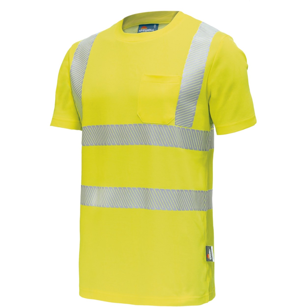 Vizwell Warnschutz-T-Shirt VWT313 in Leuchtgelb – Vorderansicht