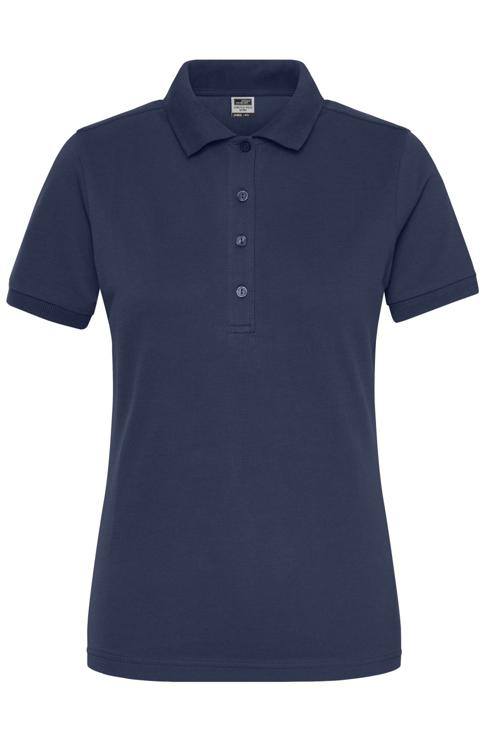 Daiber Ladies' ORGANIC Stretch-Polo Work - SOLID - OCS Blended in Navy – Vorderansicht