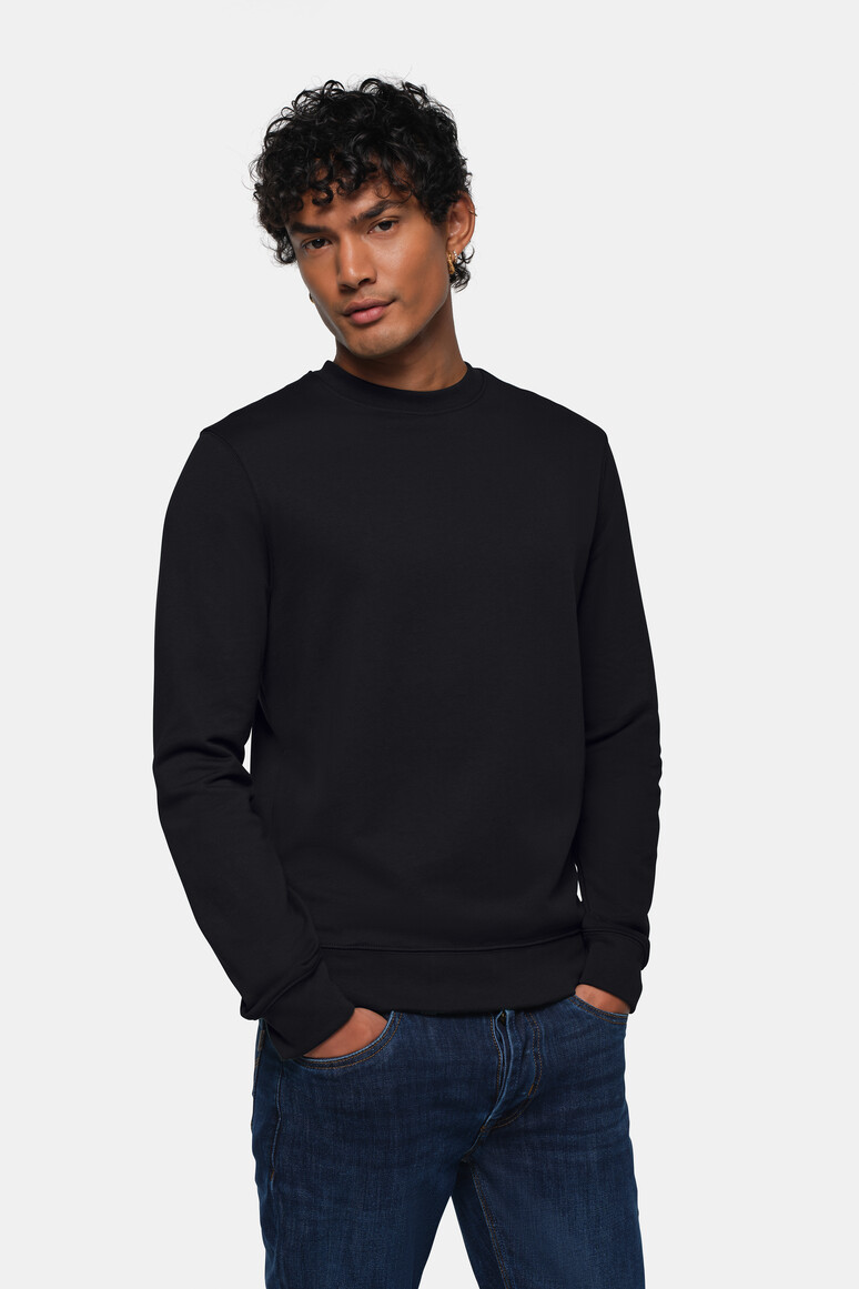 HAKRO 550 Sweatshirt MIKRALINAR® ECO in Schwarz – Modellansicht