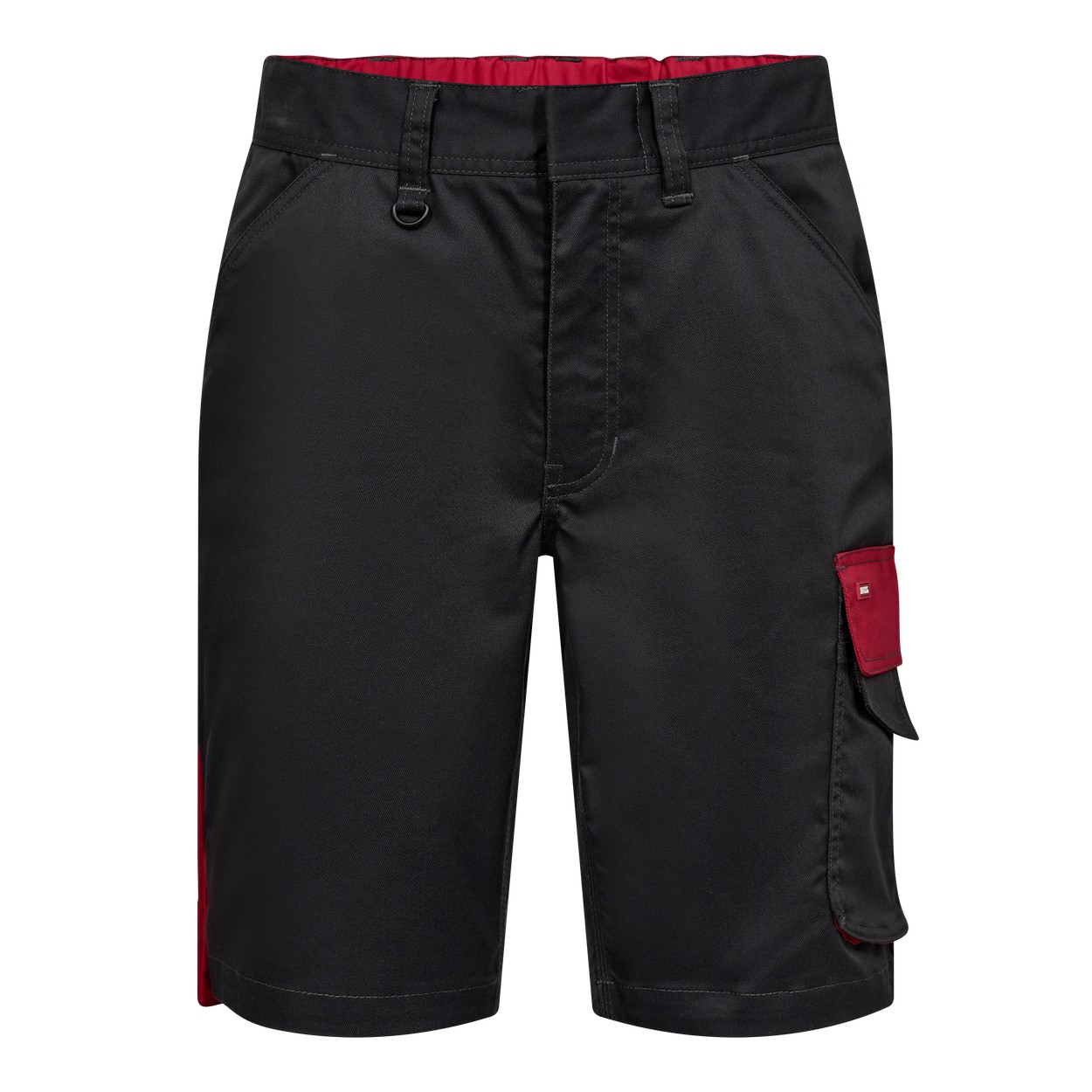 ENGEL Galaxy 6809-255 Arbeitsshorts mit 2-Wege-Stretch in Anthrazit Grau/Tomato Red – Vorderansicht