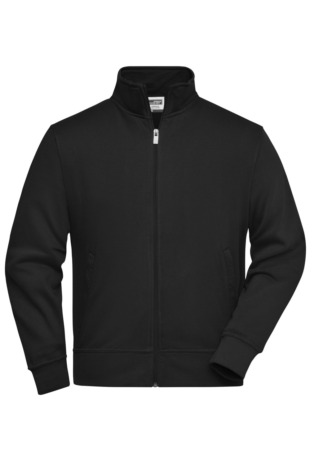 Daiber Workwear Sweat Jacket in Black – Vorderansicht