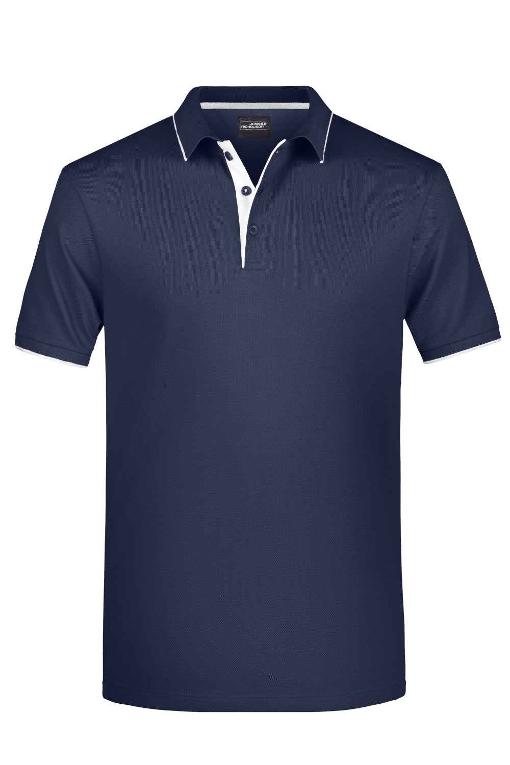 Daiber Men's Polo Stripe in Navy/White – Vorderansicht