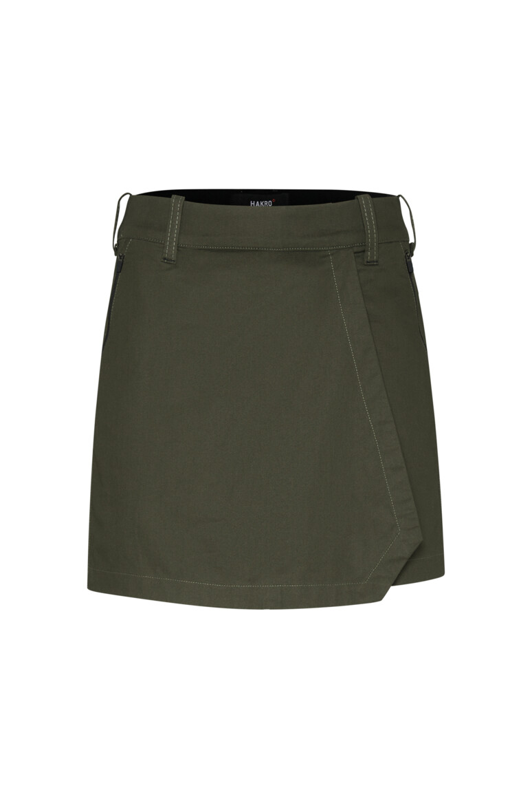 HAKRO 712 Damen Performanceskort ECO in Olive – Vorderansicht