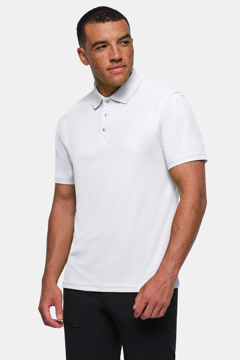 HAKRO 806 Poloshirt COOLMAX® ECO in Weiß – Modellansicht