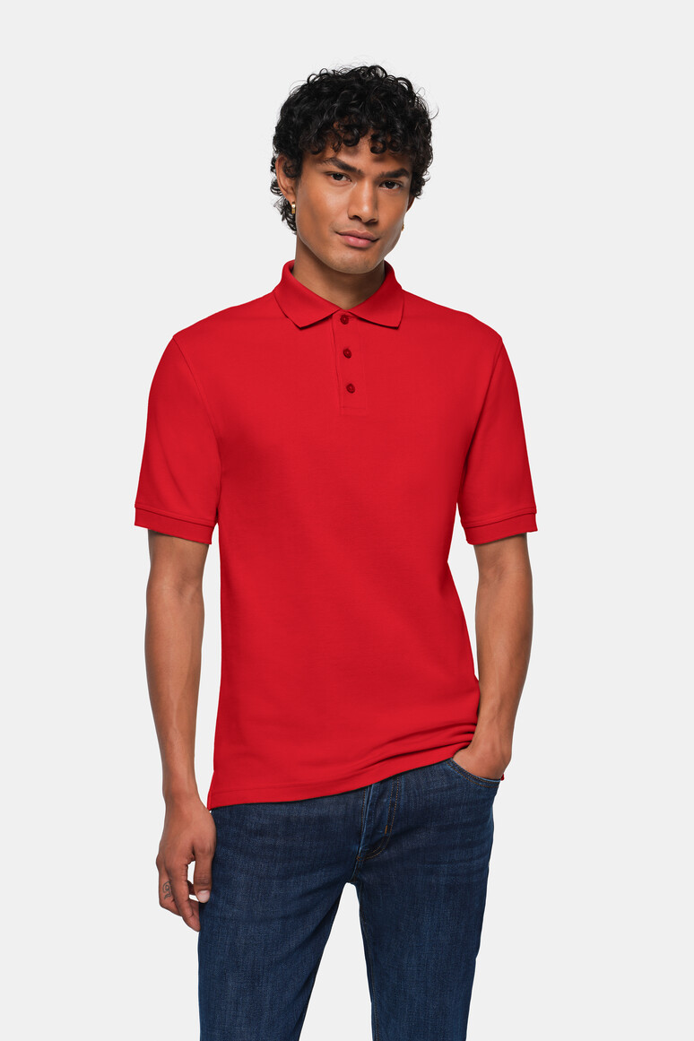 HAKRO 800 Poloshirt Top in Rot – Modellansicht