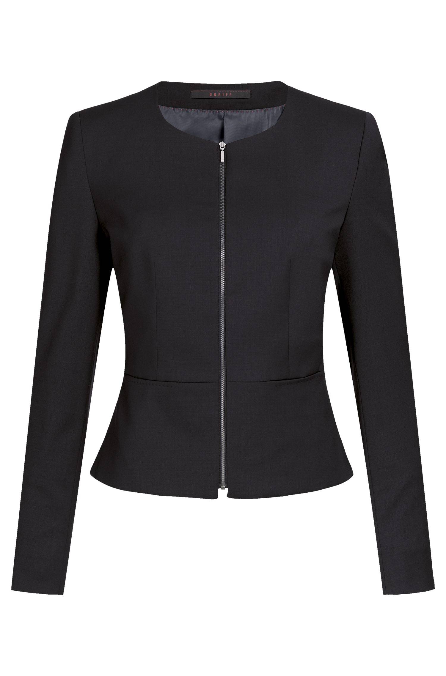 Greiff Damen-Kurzblazer SF Modern 37.5 in Schwarz – Vorderansicht
