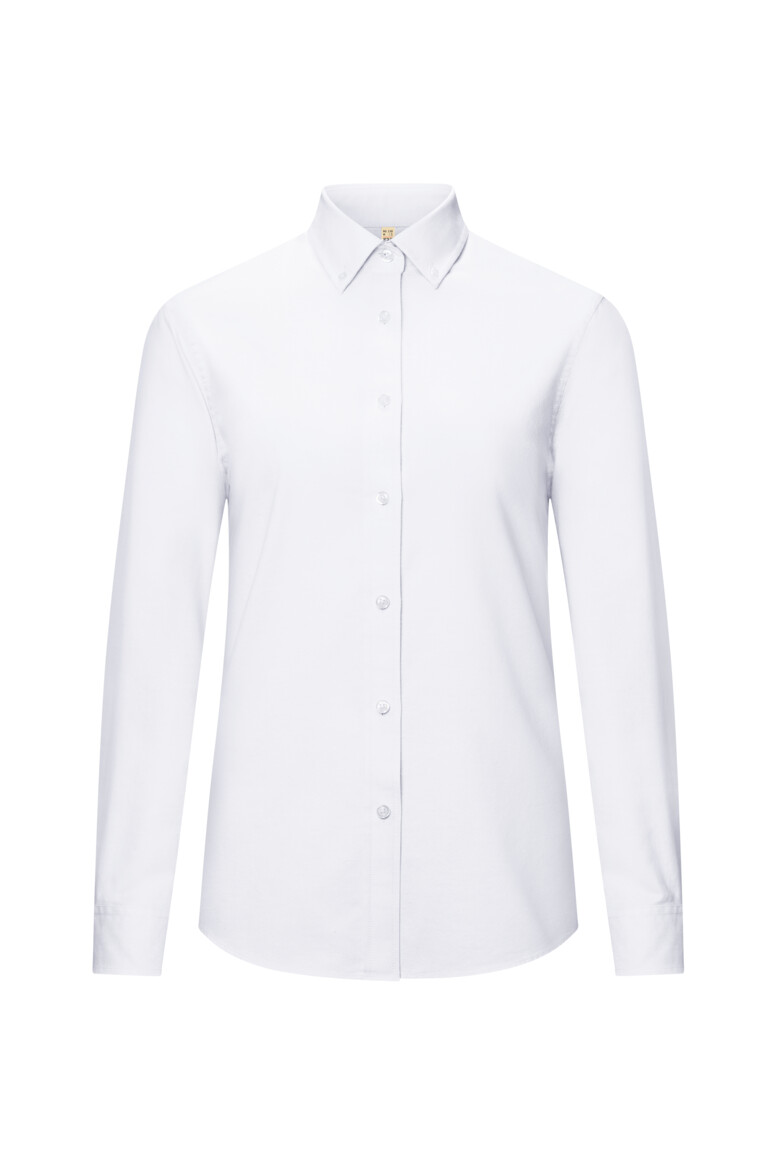 HAKRO 138 Oxford Bluse in Weiß – Vorderansicht