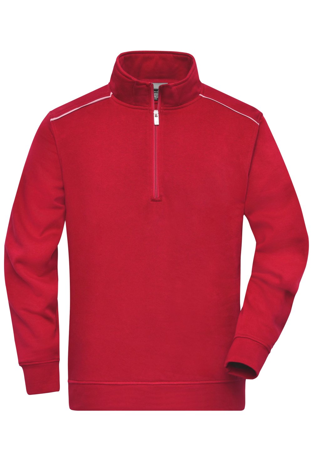 Daiber Workwear Half-Zip Sweat - SOLID - in Red – Vorderansicht