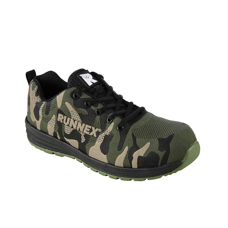 RUNNEX® S3S-Sicherheitshalbschuhe SportStar in Oliv/Schwarz/Beige – Vorderansicht