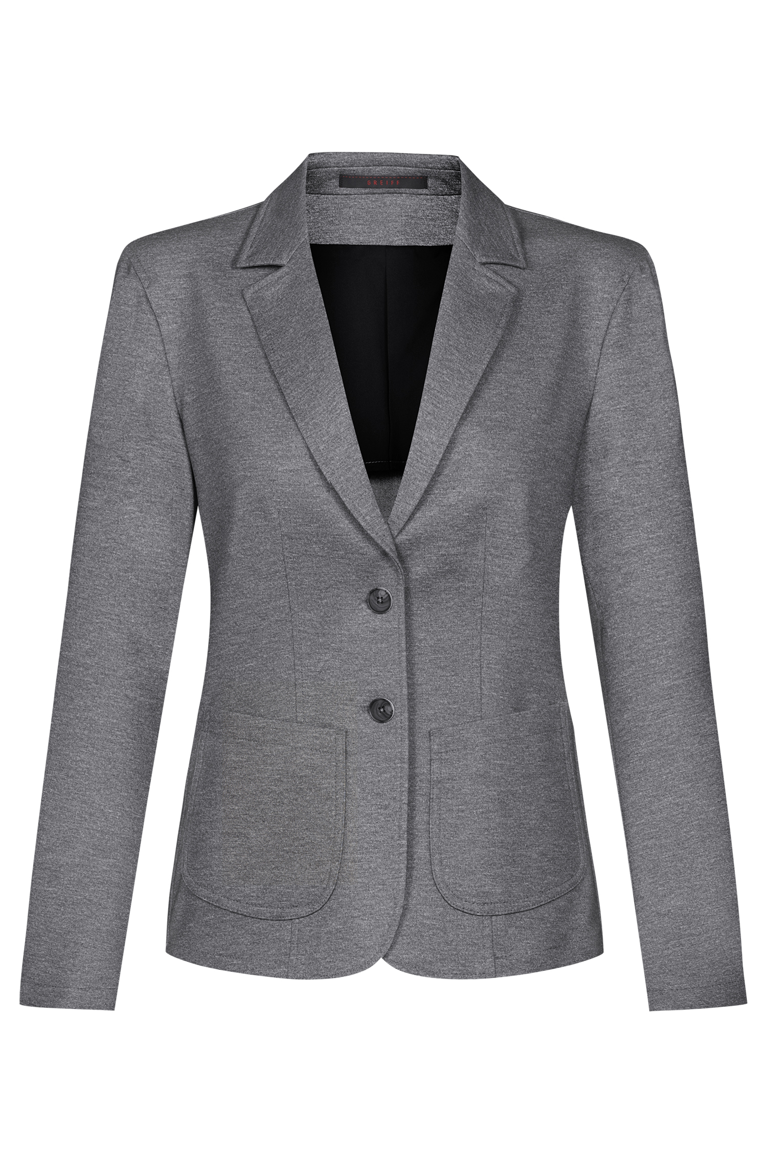 Greiff Damen-Jerseyblazer RF Casual in Hellgrau Meliert – Vorderansicht