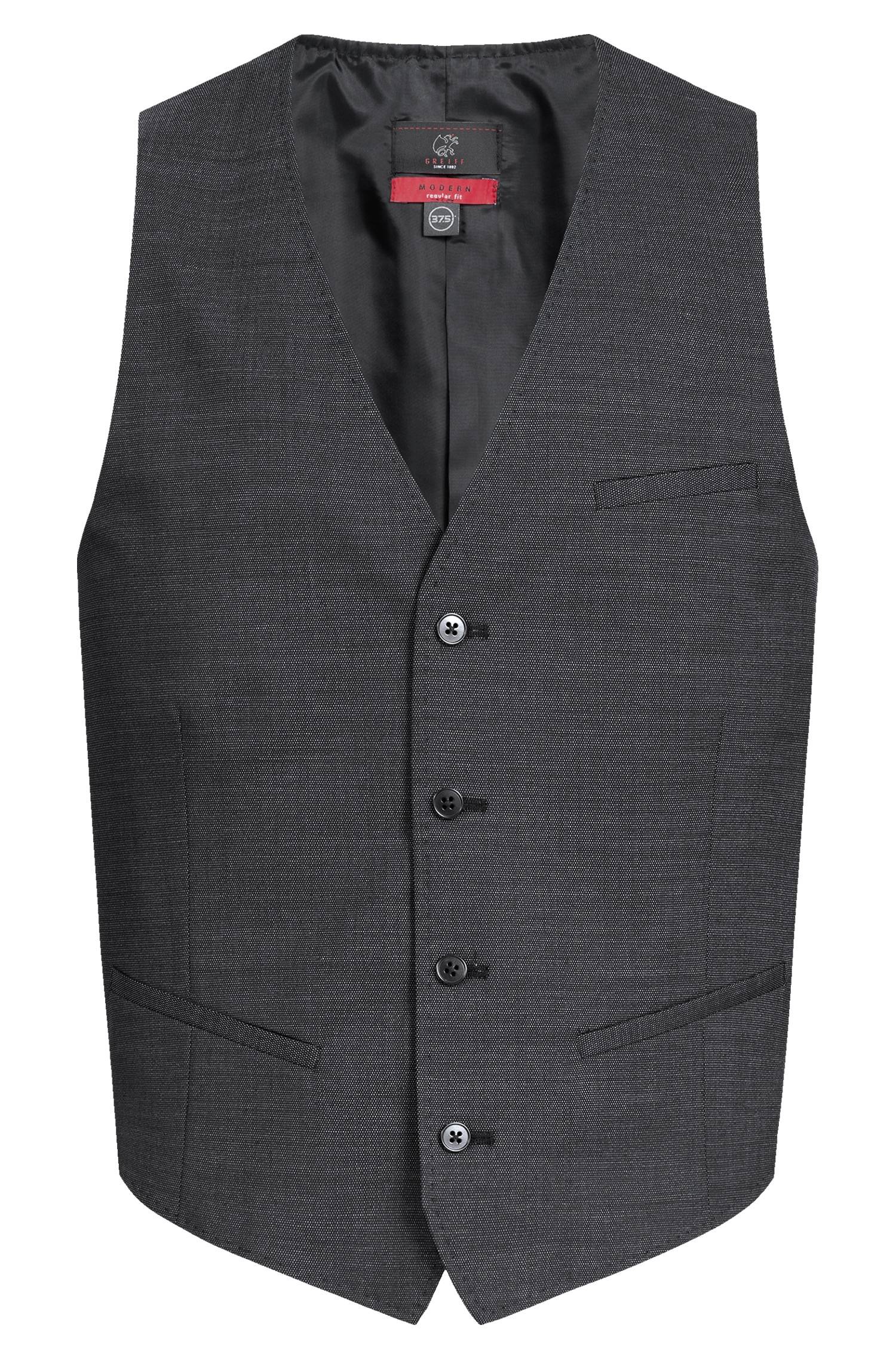 Greiff Herren-Weste RF Modern 37.5 in Pinpoint Schwarz – Vorderansicht