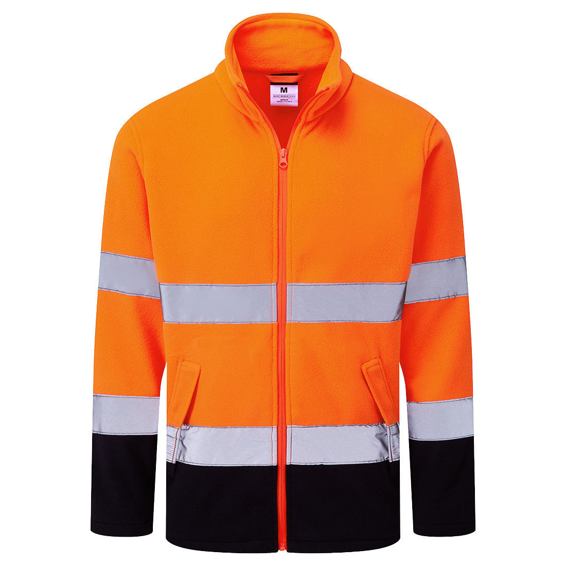 Portwest ES1 Essential Hi-Vis Contrast Fleece in Orange/Marine – Vorderansicht