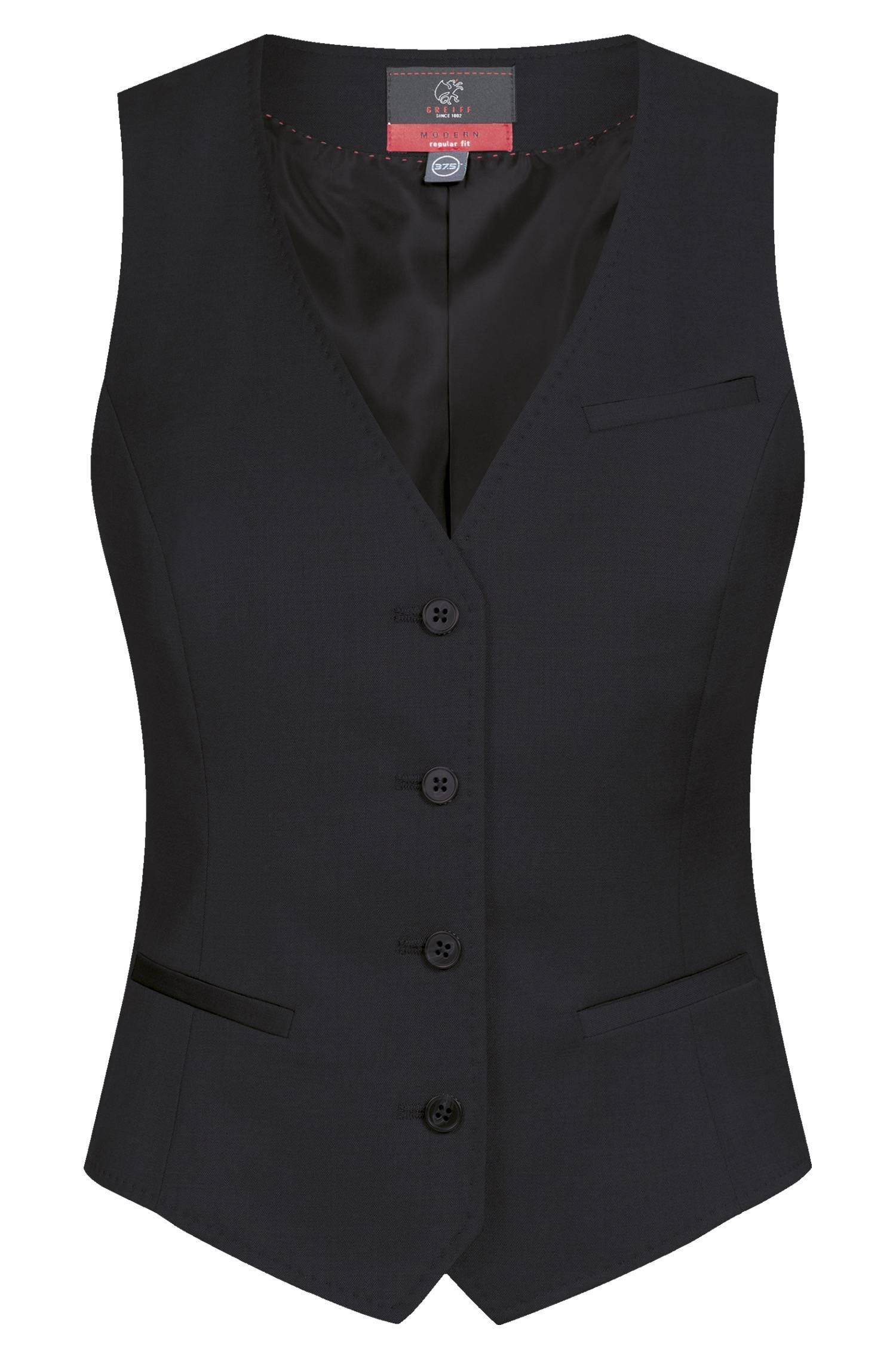 Greiff Damen-Weste RF Modern 37.5 in Schwarz – Vorderansicht