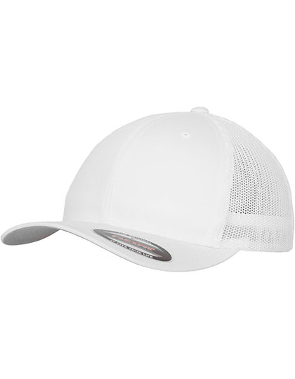 Flexfit Mesh Trucker Cap in White – Vorderansicht