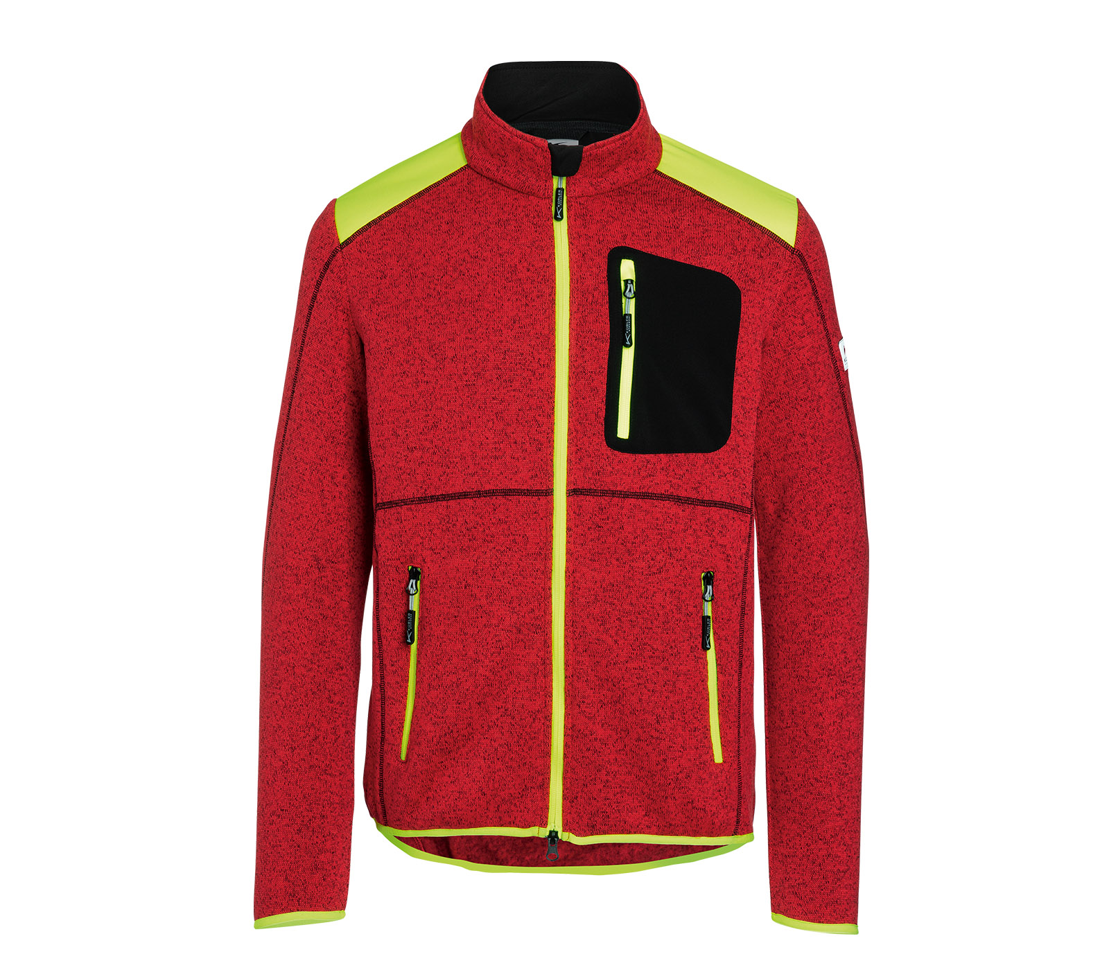 KÜBLER FOREST Strickjacke LIGHT in Rot/Warngelb – Vorderansicht