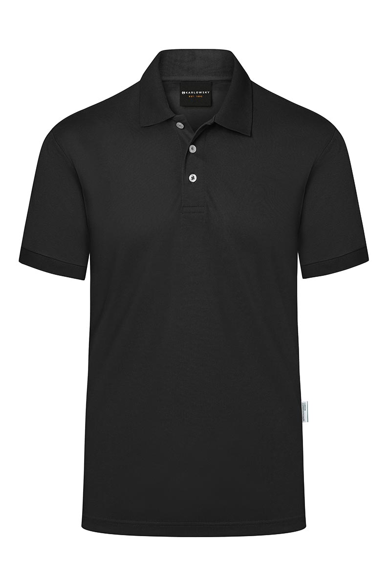 Karlowsky Herren Workwear Poloshirt Modern-Flair in Schwarz – Vorderansicht