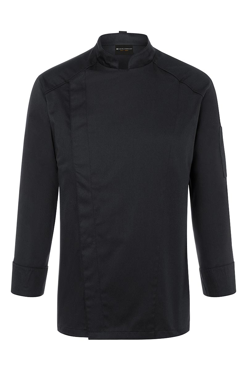 Karlowsky Kochjacke Noah in Schwarz – Vorderansicht