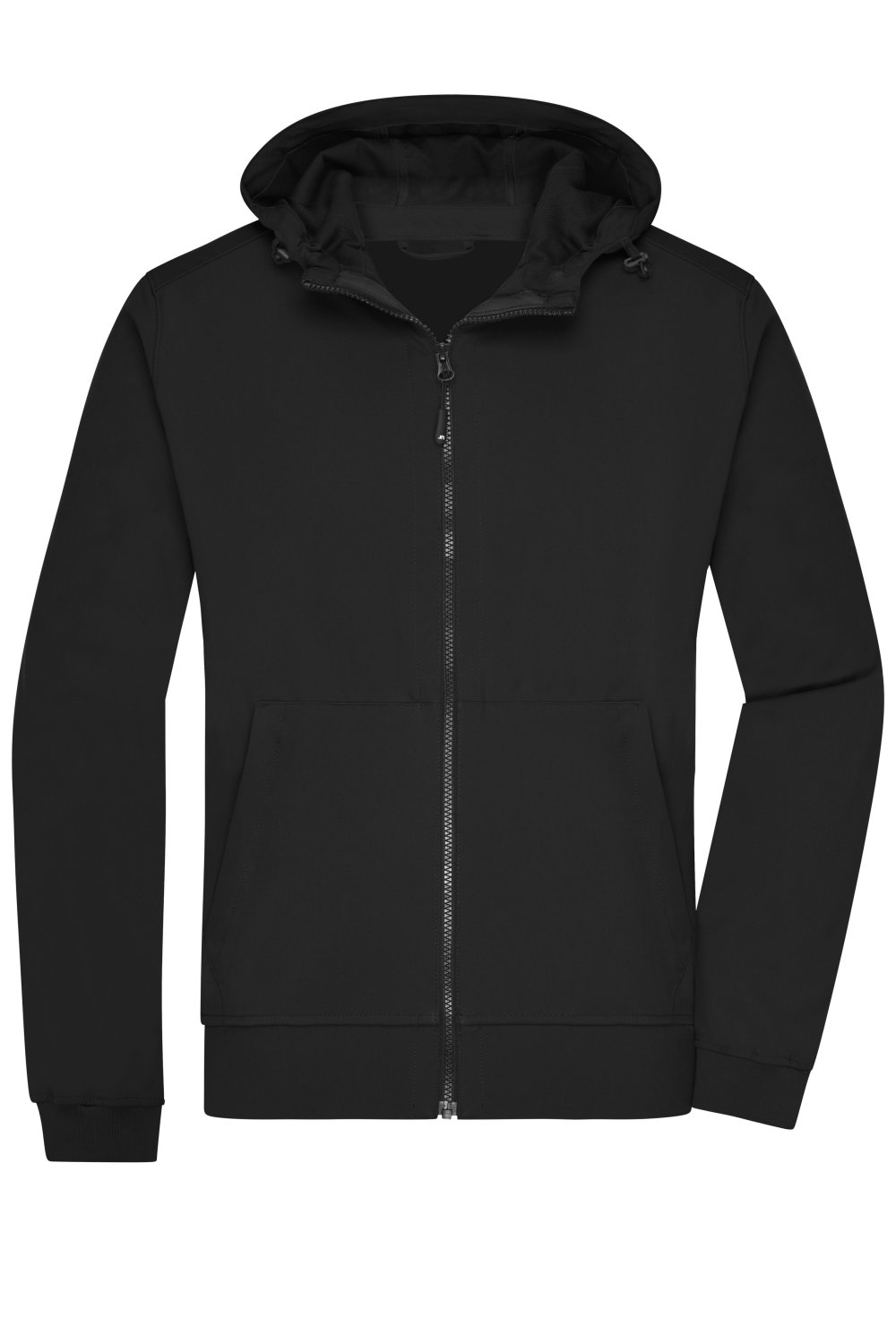Daiber Men's Hooded Softshell Jacket in Black/Black – Vorderansicht