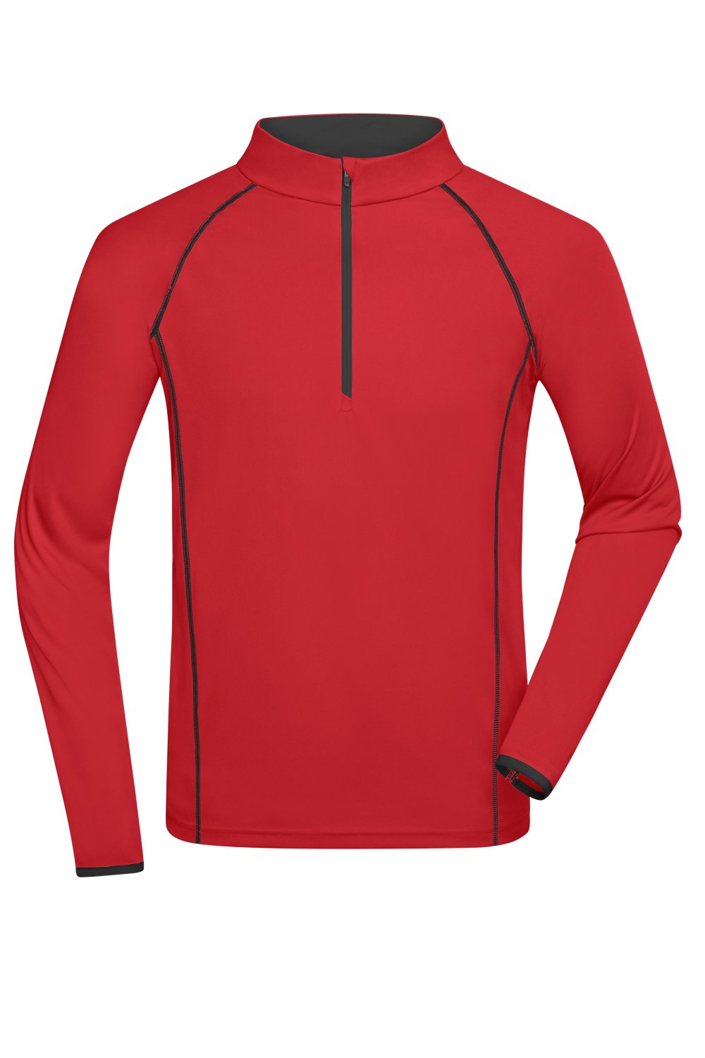 Daiber Men's Sports Shirt Long-Sleeved in Red/Black – Vorderansicht