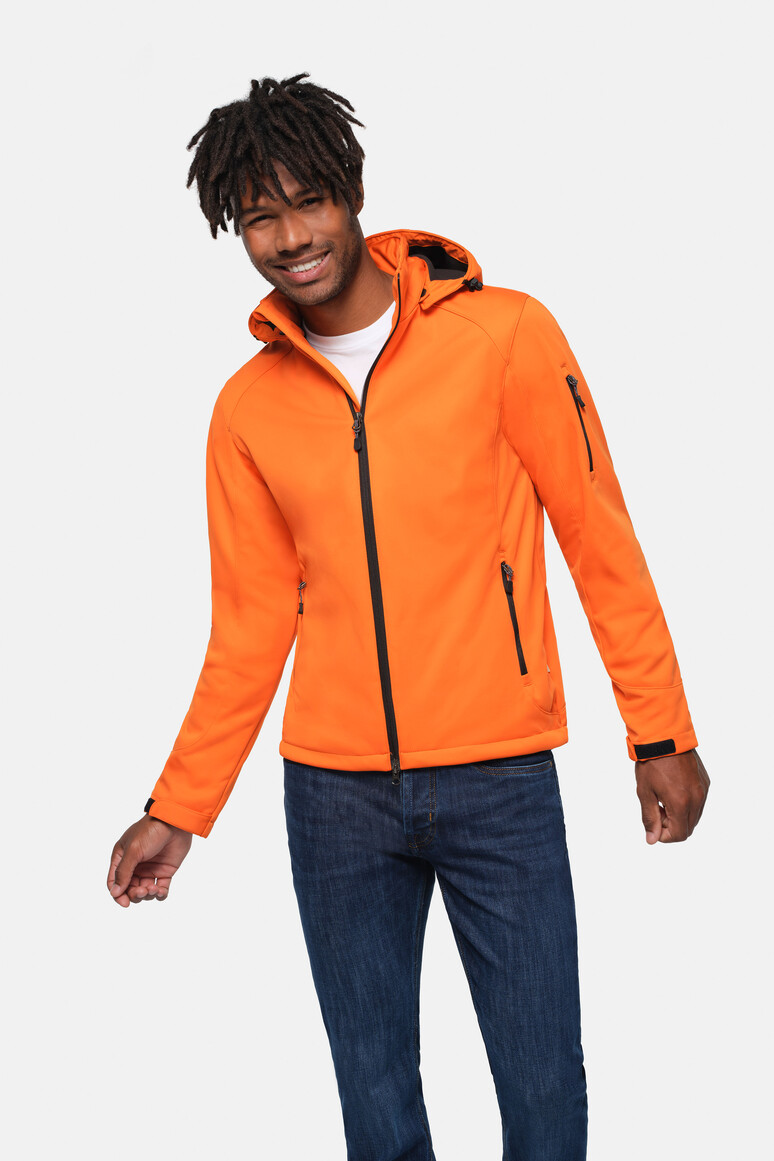 HAKRO 848 Softshelljacke in Orange – Modellansicht