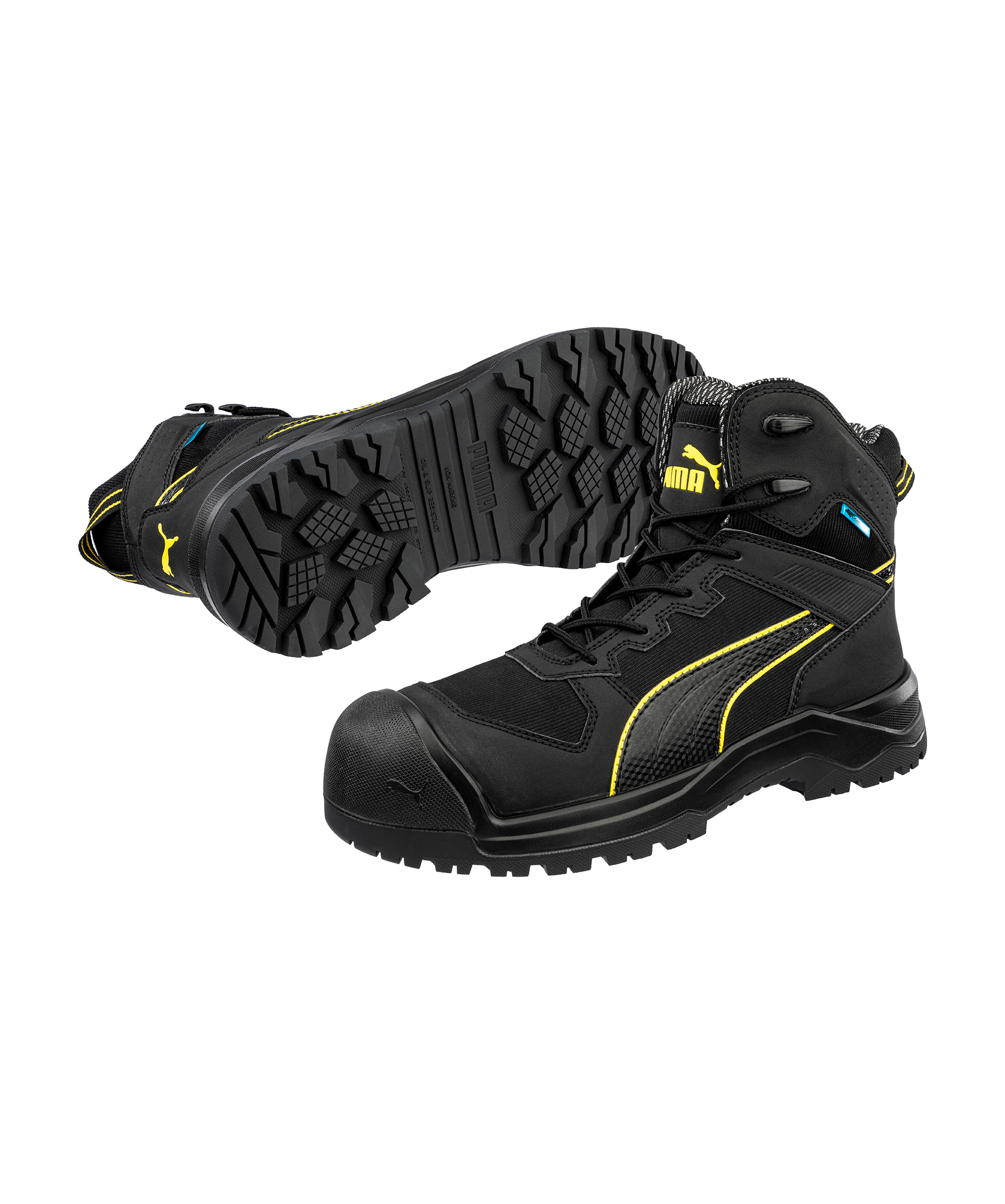 PUMA SAFETY Rock HD CTX Mid S7S in Schwarz – Vorderansicht