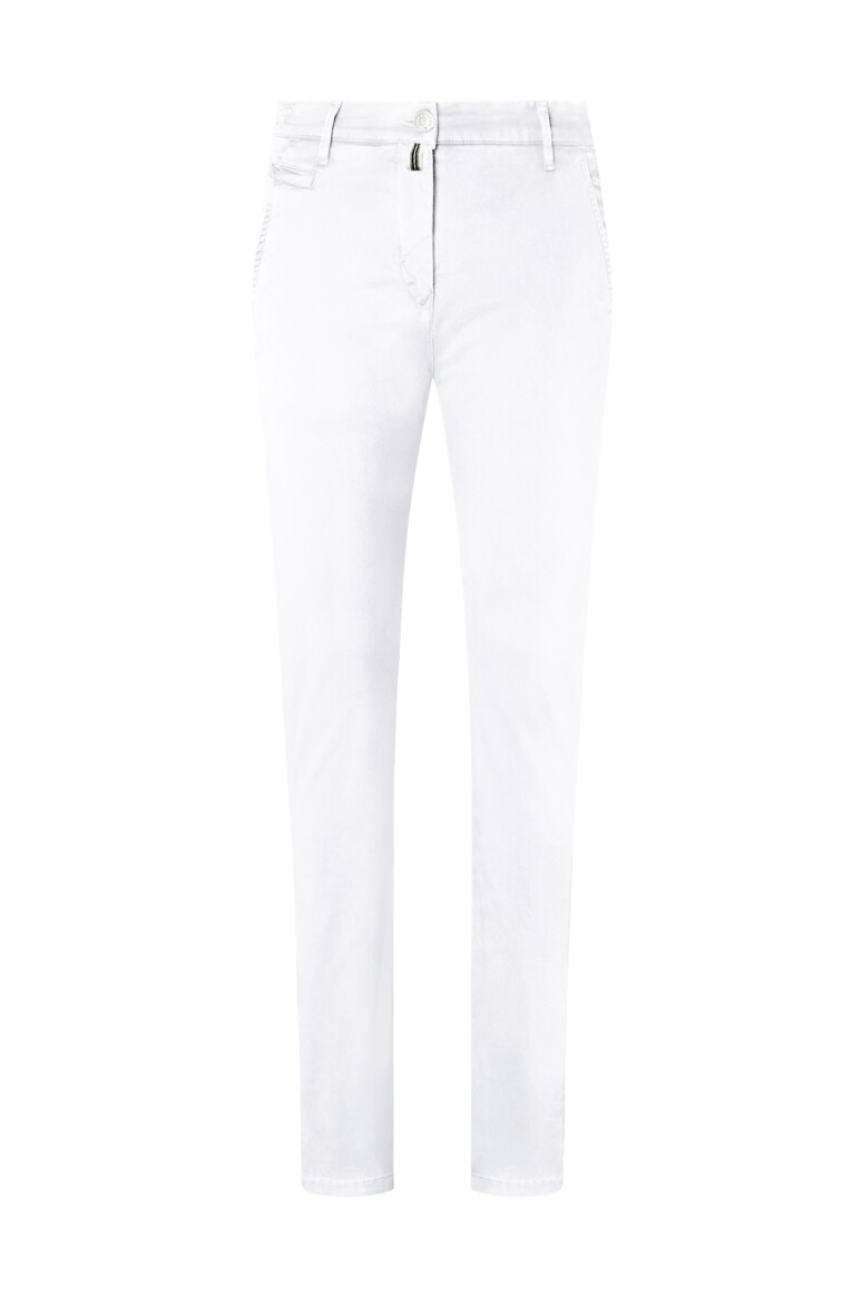 HAKRO 706 Damen Chinohose X-Stretch in Weiß – Vorderansicht
