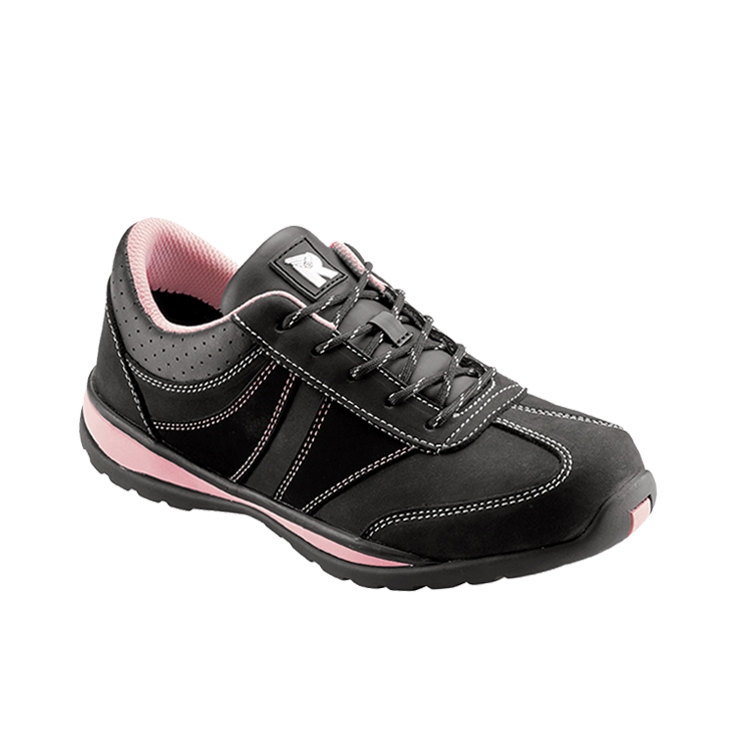 RUNNEX® S2-Damen-Sicherheitshalbschuhe GirlStar in Schwarz/Pink – Vorderansicht